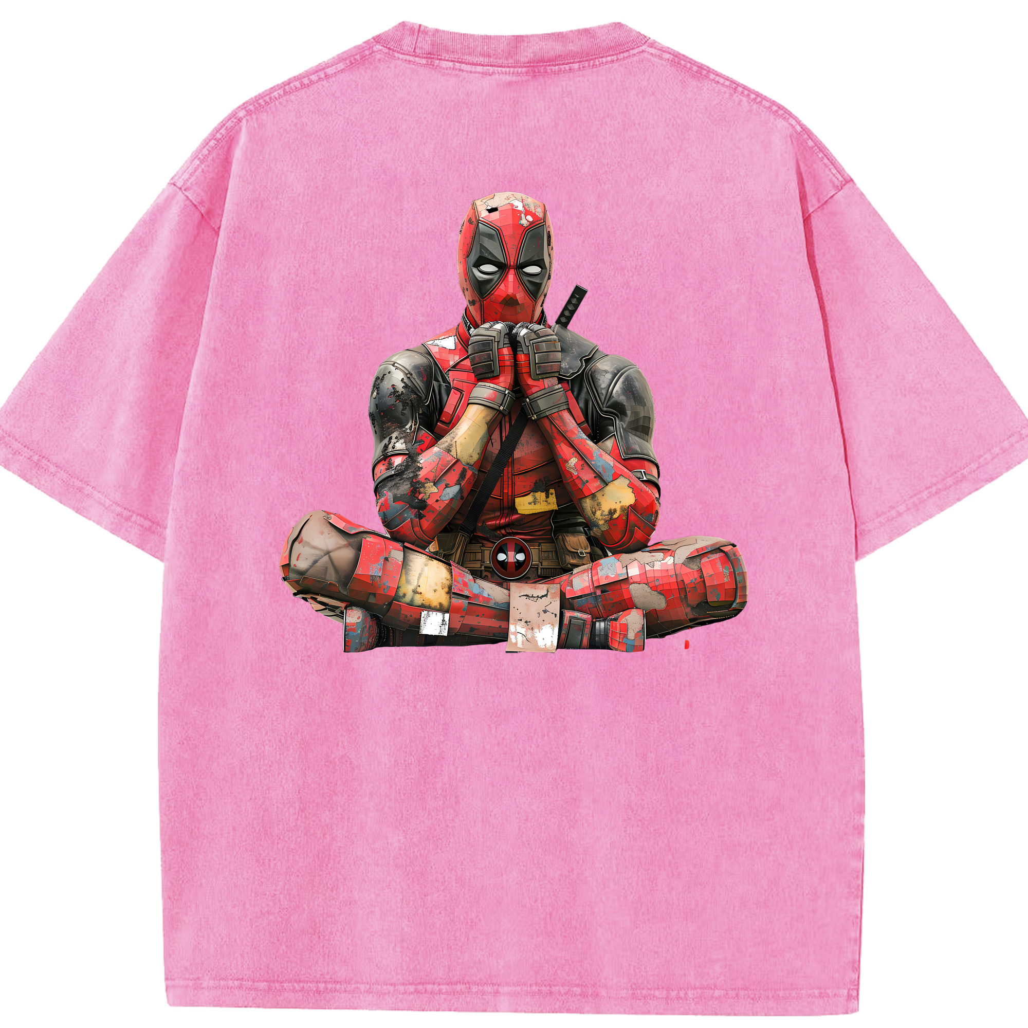 （画像用） Deadpool デッドプール 綿100% ヴィンテージ風 半袖Tシャツ（背面プリント）